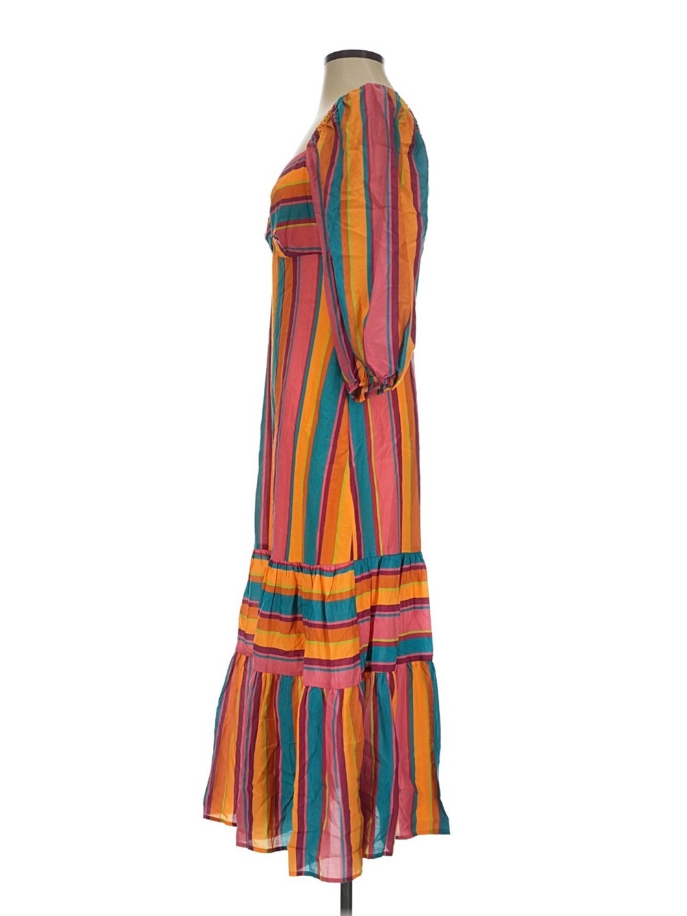 Farm Rio Rainbow Stripe Long Sleeve Maxi - Sz XS 🌈 - Picture 8 of 10